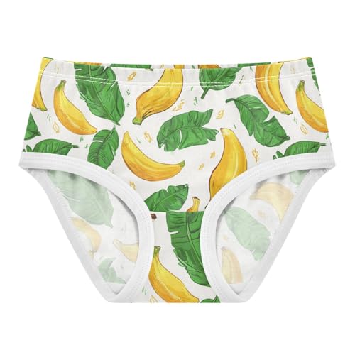 Wusikd Cartoon Bananas Leaves Girls' Underwear Cotton Girls Briefs Soft Toddler Underwear 2T