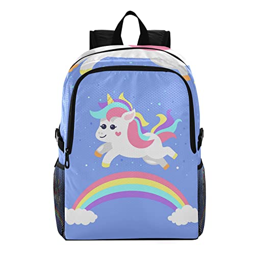 Sac à dos voyage filles cartable licorne arc-en-ciel léger idéal pour les sorties
