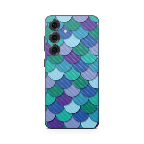 Carbon Fiber Phone Skin Compatible with Samsung Galaxy S25+ - Blue Scales - Premium 3M Vinyl Protective Wrap Decal Cover - Easy to Apply | Crafted in The USA by MightySkins