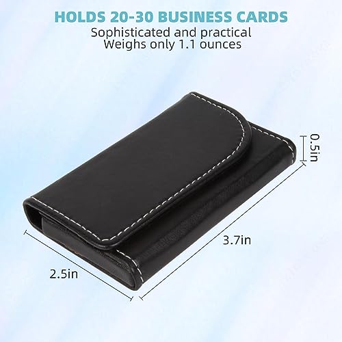 YURU Minimalist Business Card Holder, RFID Blocking Wallet, Sheepskin Wallet with Magnetic Closure, Slim Credit Card Wallet, For Home, Office and Business (Black)2