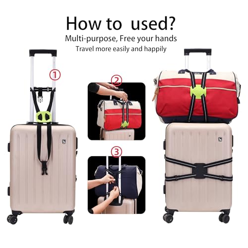 Image of Luggage Straps Bag Bungees for Add a Bag Easy to Travel Suitcase Elastic Strap Belt (Gray, L)