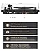 Record Player Vinyl Bluetooth Turntable with 36 Watt Stereo Bookshelf Speakers, Hi-Fi System with Magnetic Cartridge, USB Recording and Auto Stop