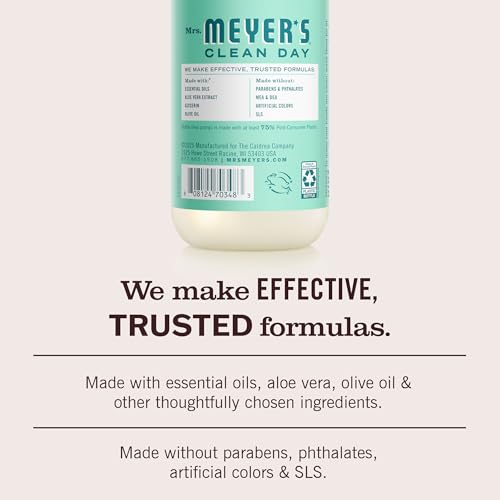 Image of MRS. MEYER'S CLEAN DAY Hand Soap, Mint Scent, 12.5 Fl Oz Bottle - 3 Pack