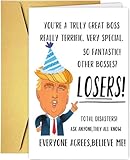 UUEFKTN Happy Birthday Card for Boss, Funny Birthday Card for Boss Lady Boss Manager, Funny Boss's Day Card,Boss's Birthday Gift From Staff, Humor Birthday Decoration for Boss Leader