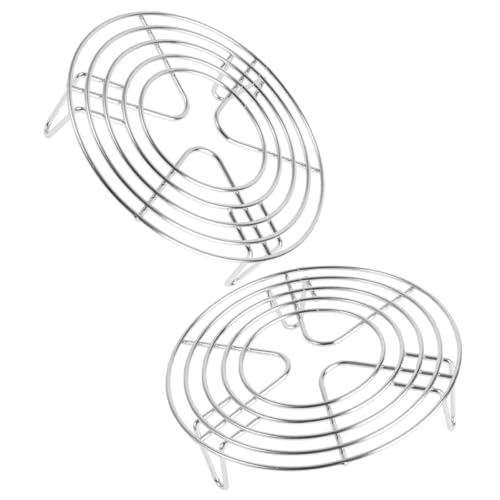 MOLUCKFU 2 piezas Soporte Redondo de Acero Inoxidable para Vaporera Accesorio Versátil para Cocinar Verduras y Alimentos Resistente y Compacto Compatible con Ollas y Cocedores de Vapor