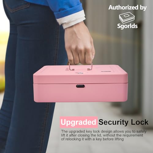 Polspag SAFECaixa de dinheiro com trava de chave, caixas de dinheiro com trava para pequenas empresa