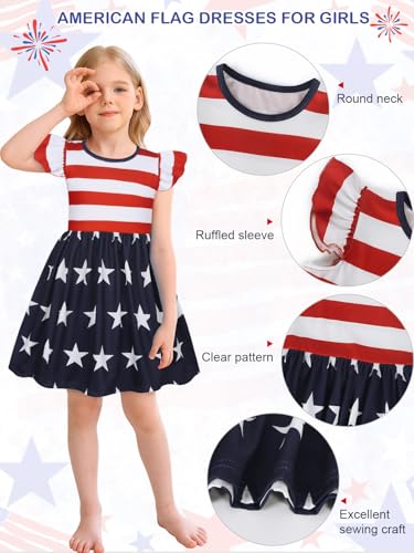 WonderBabe Halloween Dress for Girls Toddler Bats Ghosts Pumpkins Print Dresses Flutter Sleeve A-Line Casual Sundress4