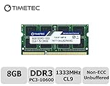 DDR3  1333MHz  PC3-10600  204 Pin  Unbuffered  Non-ECC  1.5V  CL9  Dual Rank  2Rx8 based  512x8