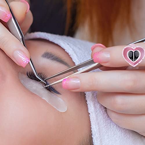 Fawyteng 100Pcs Glue Rings Smart Glue Cups Lash Glue Holder Ring Cup,Disposable Glue Cups Lash Glue Rings Lovely Heart Shape For Eyelash Extensions (Pink) #TOP5