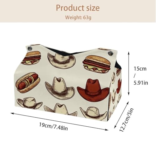 Boîte à mouchoirs en cuir (lot de 2) pour table et salle de bain