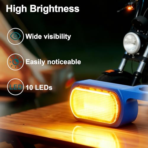 Image of MoKitDora LED Turn Signals Front Mini Blinkers Running Light for 2009-2017 Harley Touring Street Road Electra Glide King 2015-2024 Softail Breakout Deluxe Fat Boy Street Bob, Blue Housing