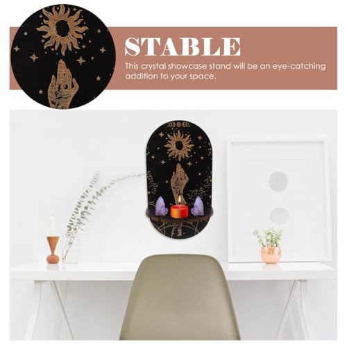 Estantería de madera álamo negra premium para colgar decoración boho 4