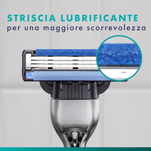 Gillette Mach3 Base 15 Lametta Di Ricambio Per Rasoio Barba Gillette, Con Striscia Lubrificante Per Una Scorrevolezza Fluida E Rivestimento Della Lama Progettato Per Ridurre - Immagine 2