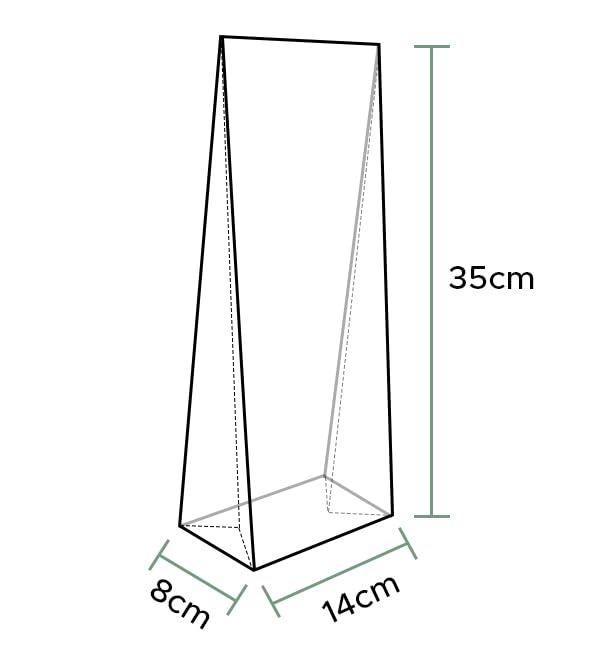 100 Bolsa Polipropileno Fondo Cuadrado14x35+8cm G160 | Transparente Alta Claridad | Ideal para Golosinas, Detalles y Presentación | Pack de 100 Unidades
