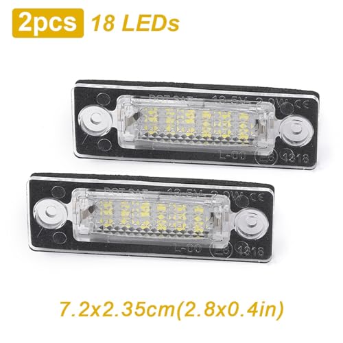 Luz placa matrícula de 18 LEDs alta luminosidad 12V para Volkswagen Passat y Golf 2 piezas 6