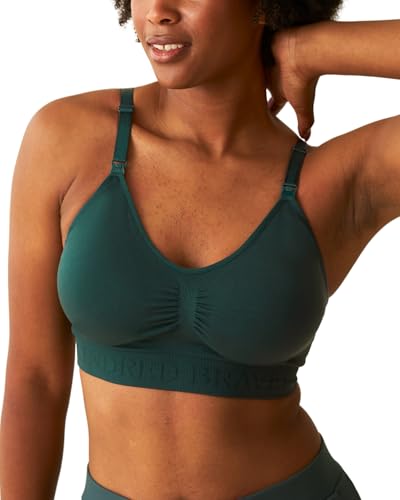 Image of Kindred Bravely Sublime Pumping Bra Hands Free, Adjustable Pumping & Nursing Bra with EasyClip for All Breast Pumps (Evergreen, Small Busty)