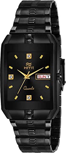 hamtBlack Dial Day and Date Display Analog Watch for Men - HT-GSQ005-BLK-BLK