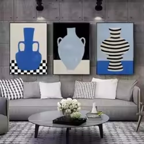 Toile murale décoration salon minimaliste motif fille abstrait rétro