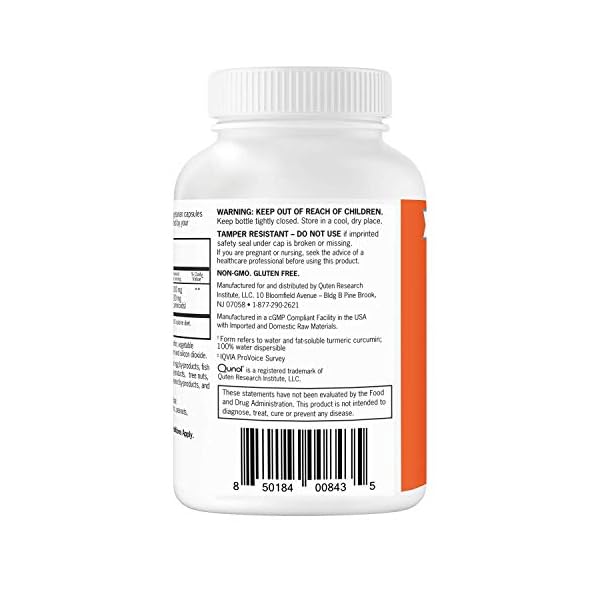 Turmeric-Curcumin-Capsules-Qunol-with-Ultra-High-Absorption-1000mg-Joint-Support-Dietary-Supplement-Extra-Strength-120-Vegetarian-Capsules Qunol Turmeric Curcumin Supplement, Turmeric 1000mg With Ultra High Absorption, Joint Support Supplement, Extra Strength Turmeric Capsules, 2 Month Supply, 120 Count (Pack of 1)
