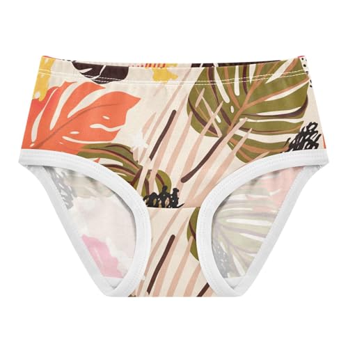 Colorful Tropical Leaves Panties Little Girl Toddler Girls Underwear Cotton Personalized Briefs Undies Kids 2t