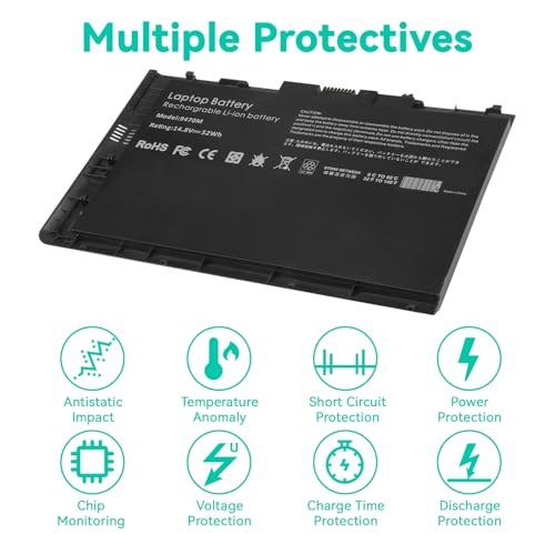 Image of ASUNCELL BT04XL 14.8V 52WH Notebook Battery for HP EliteBook Folio 9470 9470M 9480m Ultrabook BT04 BA06 HSTNN-IB3Z HSTNN-I10C 687945-001 H4Q47AA 687517-241 HSTNN-DB3Z 687517-171 BA06XL H4Q48AA