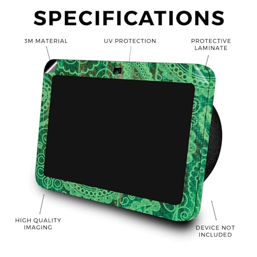 Image of Carbon Fiber Skin Compatible with Amazon Echo Show 8 (3rd Gen, 2023) - Vintage Paisley - Premium 3M Vinyl Protective Wrap Decal Cover - Easy to Apply | Crafted in The USA by MightySkins