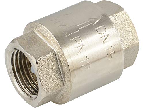 Preisvergleich Produktbild Fittingteile - Rückschlagventil Messing bis 25 bar für Druckluft Wasser Mineralöle Vakuum (Messing vernickelt: G 1-1 / 2")