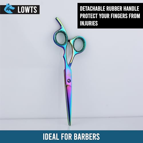 Professional Hair Cutting Scissors Set, 6.5 Inch Stainless Steel, with Comb, for Salon and Home Use (Rainbow, 6.5in (1 Piece))