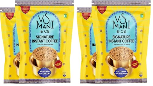 Image of VS Mani & Co Signature Instant Coffee - Strong, Flavourful Coffee Powder, South Indian Taste | Pack of 4 x 100gm | 200gm