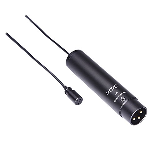 Movo LV4-O Omnidirectional XLR Lavalier Microphone Phantom Power with Metal Lapel Clip