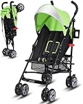 BABY JOY Lightweight Stroller, Compact Travel Stroller with Adjustable Backrest & Canopy, Cup Holder, Storage Basket, 5-Point Harness, Easy Fold, Umbrella Stroller for Toddler