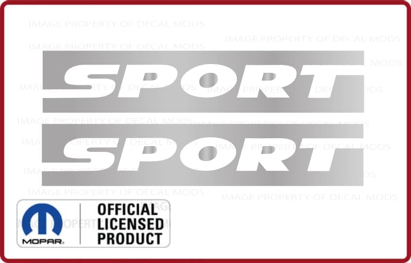 Decal Mods Fender Sport - Logotipo lateral pequeño para Jeep Wrangler JK (2007-2018) (juego de 2) plateado metálico CMS  SJ5K5