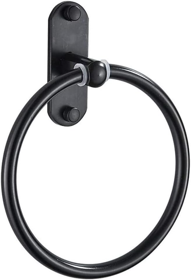 Creative Space Aluminum Towel Holder - Minimalist Durable Waterproof Towel Ring for Bathroom, Black Hand Towel Rack, Stylish and Functional Bath Towel Holder