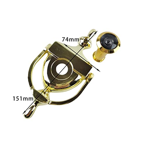 Baoblaze Zinc Alloy Door Knocker With Glass Lens Door Viewer Modern Simple For Office Home, 6 Inch Height, Aureate #TOP6