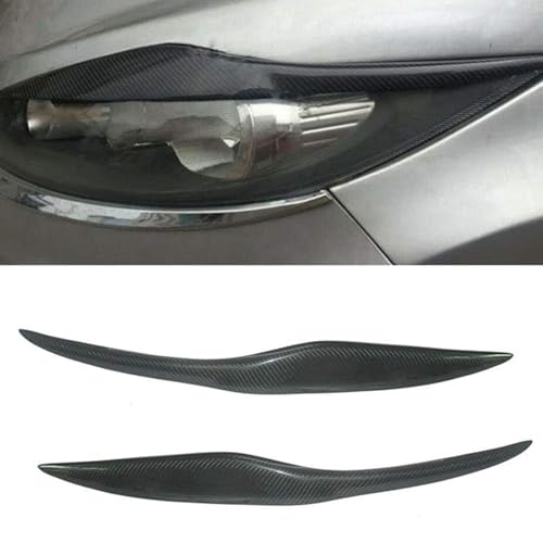 AIYITUI 2pcs Car Headlight Eyebrows Sticker for Ford Fiesta MK7 2008-2012, Headlamp Eyelid Trim Front Head Light Lamp Brow Cover Auto Headlights Eyebrow Eyelid Cover,Carbon Look/A