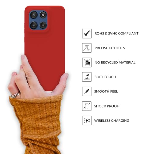 Image of SPRIG Compatible with Moto Edge 60 Stylus Premium SilkTone Back Cover Drop Tested Shock Proof Mobile Case for Men, Women, Boys and Girls with Camera Protection (Red)