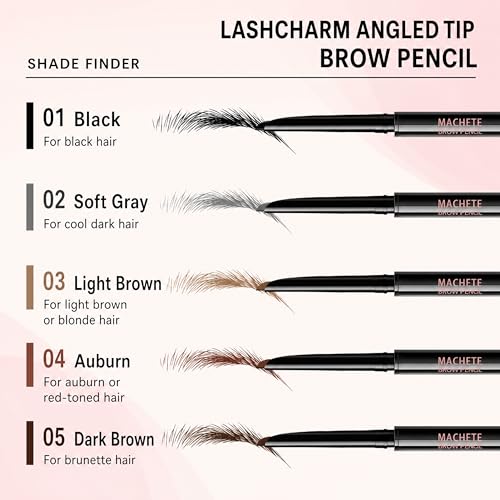 Image of Eyebrow Pencil for Women,Gray Waterproof Brow Pencil, 0.1mm Ultra-Fine Automatic Pencil with Angled Precision Tip & Built-In Spoolie Brush, Long-Lasting Natural Eyebrow Makeup