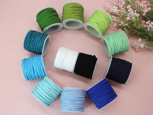 Faux Leather Cord String for Jewelry Making 2.6mm12 Spools 110 Yards Colored Assorted Flat Suede Cord DIY Crafts String for Necklace-Dream Catcher Supplies-Hat- Walking Stick #397 by PAMIR TONG - Image 3