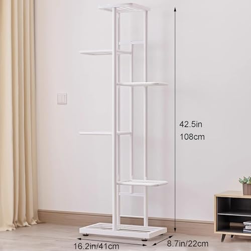 Étagère à fleurs résistante grand format 6 niveaux et support gris - 5