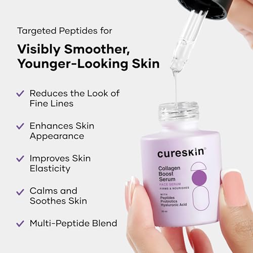Cureskin Collagen Peptides for Women | Collagen Boost Hyaluronic Acid Serum | Plumps & Repairs with Hyaluronic Acid, Peptides and Probiotics