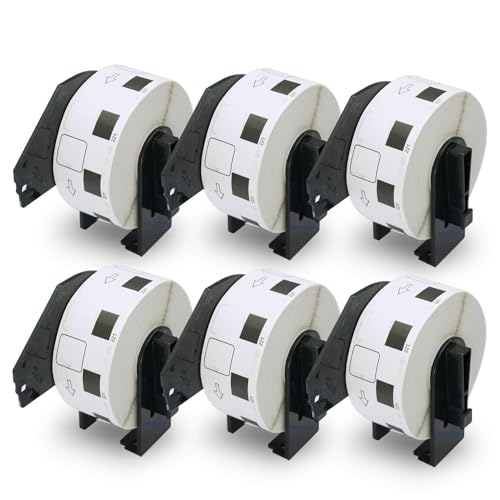 BETCKEY - Compatible Square Labels Replacement for Brother DK-1221 (0.9 in x 0.9 in), Use with Brother QL Label Printers [6 Rolls/6000 Labels]