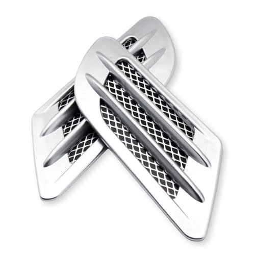 calm wish ダミー ダクト ボンネット フロント ボディ フェンダー エアロ エアー インテーク カスタム ドレス アップ メッキ調 2個 汎用