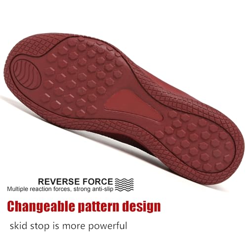 Image of LEDINEY Women's Flats Slip On Go Walk Shoes for Women Comfortable Walking Sneakers Knit Low Wedge Dressy Ballet Shoes Zapatos para Mujer