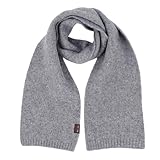 Meliyya Kinder Winter Strickschal 6% Wolle Mädchen Jungen Einfarbiger Halstuch 130 * 16cm Langer Schal, Grau