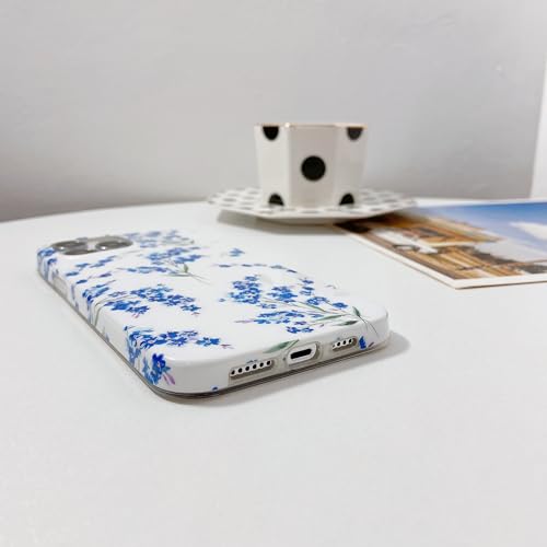 J.west Floral iPhone 13 Case 6.1", Soft TPU Flower Pattern Design, Shockproof Bumper for Women & Girls Blue by J.west - Image 7