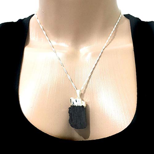 Kit de Proteção Colar + Pulseira + Pedra Bruta de Turmalina Negra