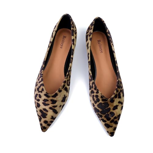 Image of Reitoye Flats for Womens Closed Pointed Toe Ballet Flat Comfortable Dressy Work Slip On Casual Shoes Womens Flats
