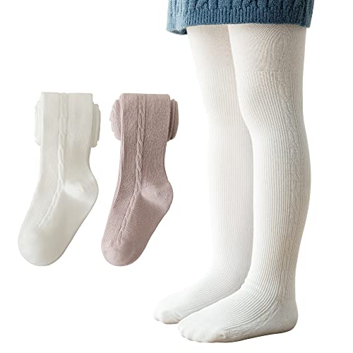 Collants fille coton tricoté vêtement uniforme école pack de 2 paires enfant 1-10 ans