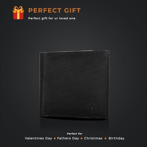 Image of Oak Leathers Leather Wallet for Men - RFID Bifold Wallets with 9 Credit Cards 1 ID Window Slim Minimalist Front Pocket Gift For Men