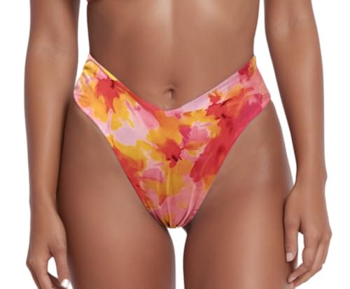 Image of geluboao Women's Bikini Bottom Sexy V Cut High Cut Swimsuit High Waisted Bathing Suit Bottoms